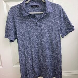 Marc Anthony Heathered Blue Polo Shirt Medium